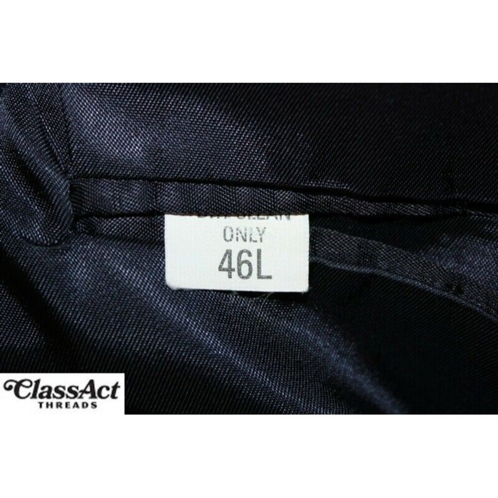 Unbranded Men 2 Piece Suit 2 Btn Blue Striped 46L Pleated Fronts 39" Waist - Picture 8 of 9